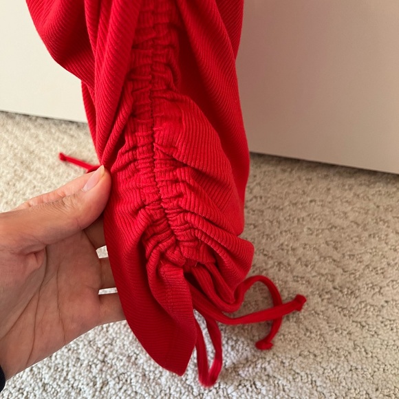 Red Ribbed Mini Dress - Picture 3 of 4